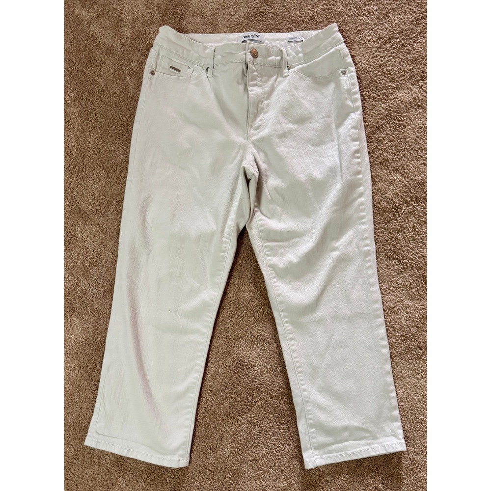 Nine West Chrystie Capri White Jeans‎ Women's Size 10